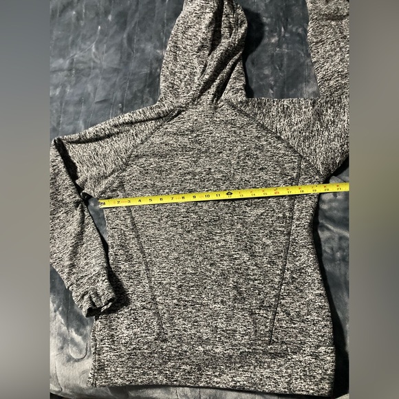 J. America Ladies' Cosmic Poly Contrast Hooded Pullover Sweatshirt Gray Sz M - Picture 8 of 9